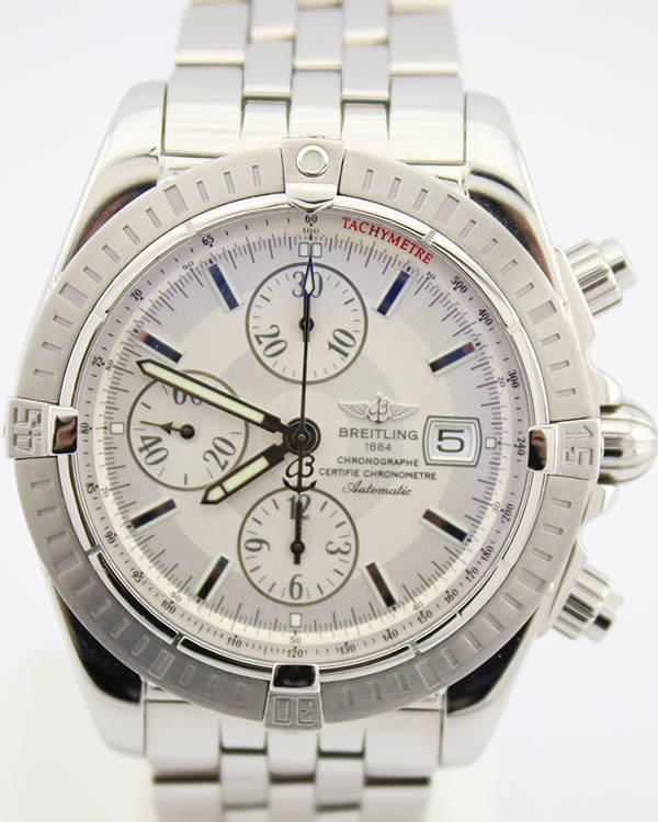 2008 Breitling Chronomat Evolution 44MM Silver Dial Steel Bracelet (A13356)