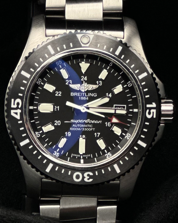 Breitling Superocean 44MM Black Dial Steel Bracelet (Y17393)