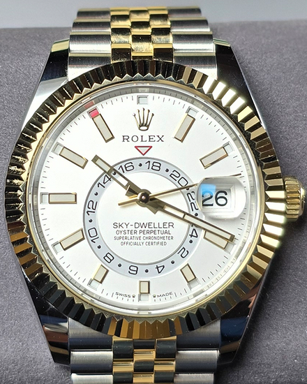 2023 Rolex Sky-Dweller 42MM White Dial Two-Tone Jubilee Bracelet (336933)