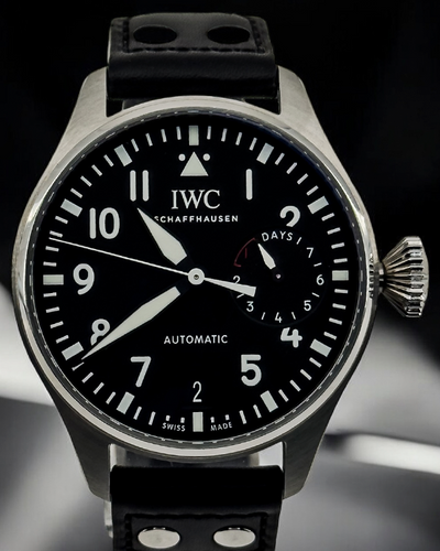 IWC Schaffhausen Pilot 46MM Black Dial Leather Strap (IW501001)