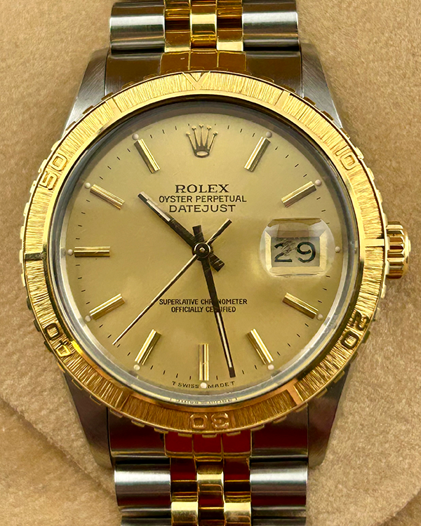 Rolex Datejust Turn-O-Graph "Thunderbird" Vintage 36MM Champagne Dial Two-Tone Jubilee Bracelet (16253)