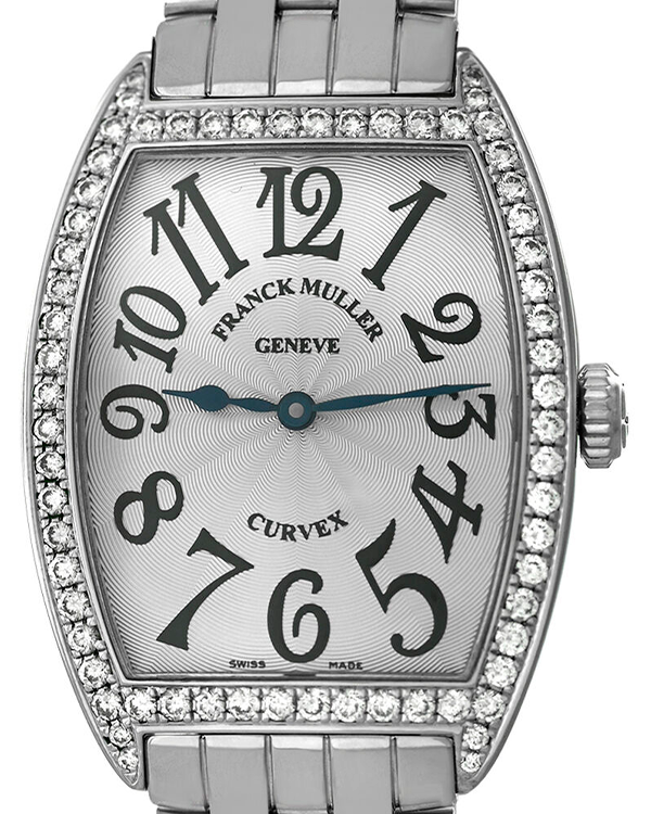 Franck Muller Cintrée Curvex Quartz 29X33MM Quartz Silver Dial Steel Bracelet (7502 QZ)