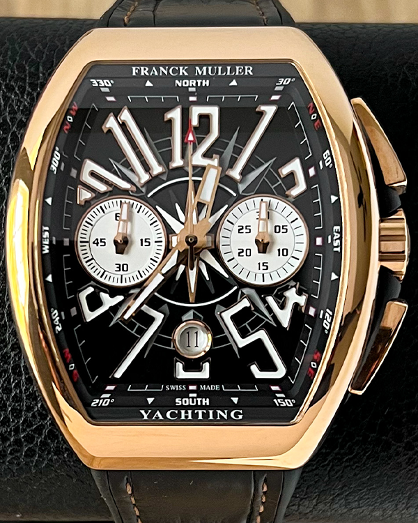 Franck Muller Vanguard Yachting Chronograph 18kt Rose Gold Black Dial (45CCYACHTGLDBL)