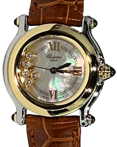 Chopard Happy Sport 26MM Quartz Mother Of Pearl Dial Leather Strap (27/8246)