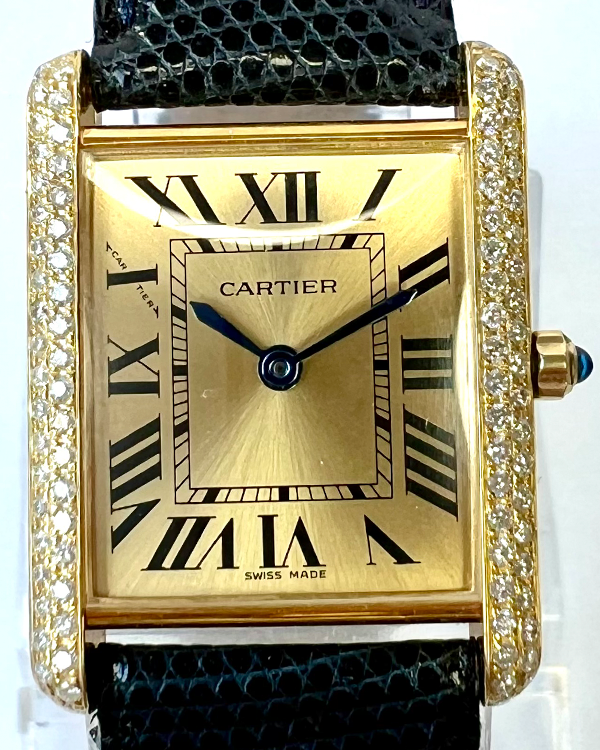 1989 Cartier Must de Cartier 23MM Quartz Champagne Dial Leather Strap (881006)