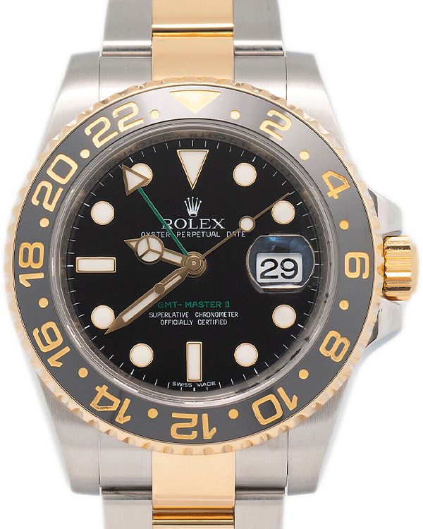 Rolex GMT-Master II 40MM Black Dial Two-Tone Bracelet (116713)