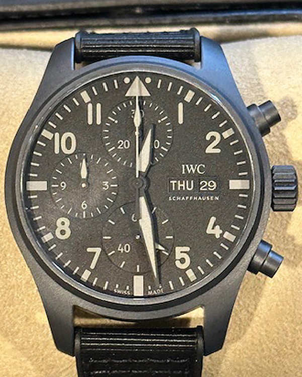 2022 IWC Schaffhausen Pilot Chronograph Top Gun 41MM Black Dial Rubber ...