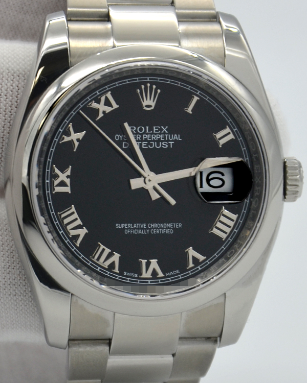 Rolex Datejust 36MM Black Dial Steel Bracelet (116200)