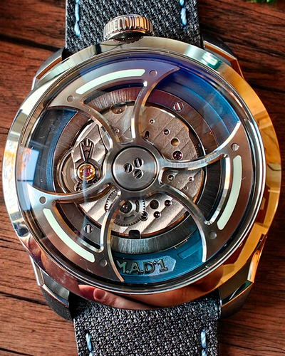 2024 MB&F MAD Edition 1 Edition Blue L.E. 42MM Skeleton Dial Leather Strap (M.A.D.1S)