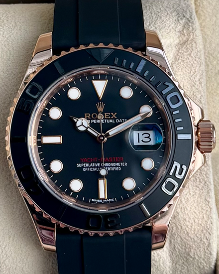 Rolex Yacht-Master 40MM Black Dial Rubber Strap (116655)