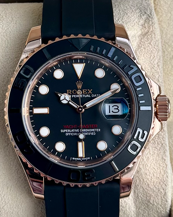 Rolex Yacht-Master 40MM Black Dial Rubber Strap (116655)