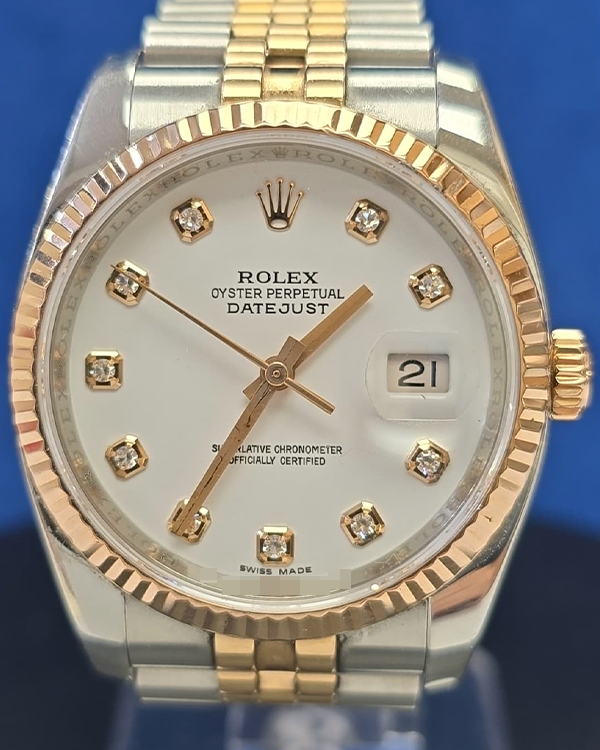 Rolex Datejust 36MM White Dial Two-Tone Jubilee Bracelet (116231)