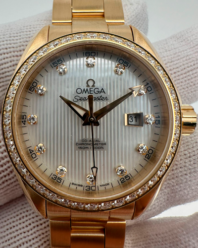 Omega Seamaster Aqua Terra 150M 34MM Mother Of Pearl Dial Yellow Gold Bracelet (231.55.34.20.55.001)