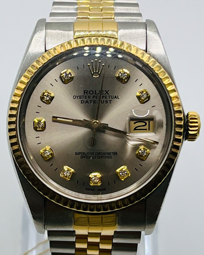 Rolex Datejust 36MM Grey Dial Two-Tone Jubilee Bracelet (16013)