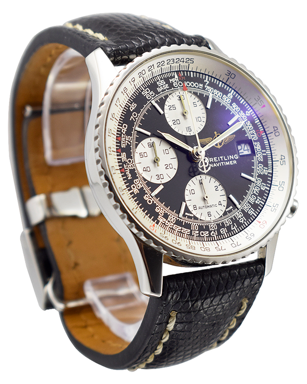 2002 Breitling Old Navitimer II 41.5MM Black Dial Leather Strap (A1332 ...