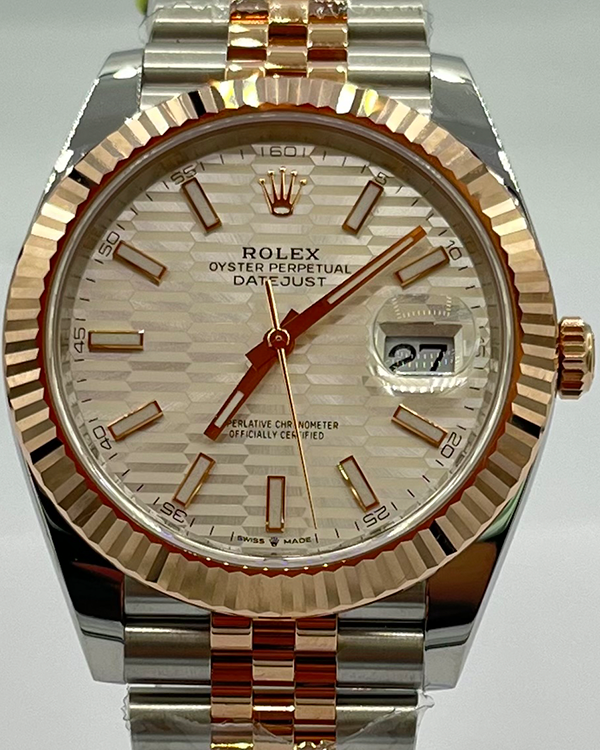 2023 Rolex Datejust 41MM Silver Fluted Motif Dial Two-Tone Jubilee Bracelet (126331)