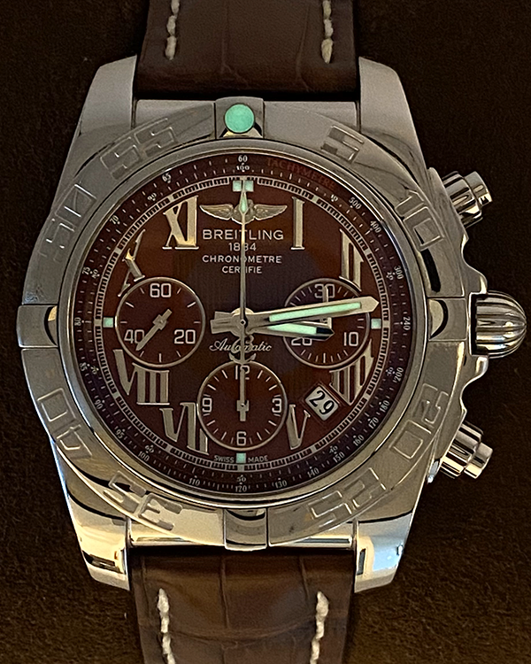 2018 Breitling Chronomat 44MM Brown Dial Leather Strap (AB011012/Q566)