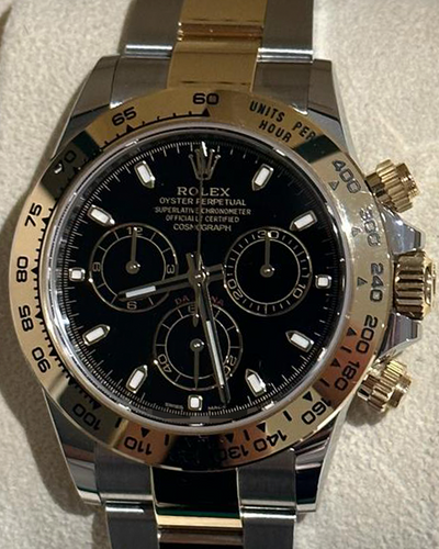 2023 Discontinued Rolex Cosmograph Daytona 40MM Black Dial Two-Tone Oyster Bracelet (116503)