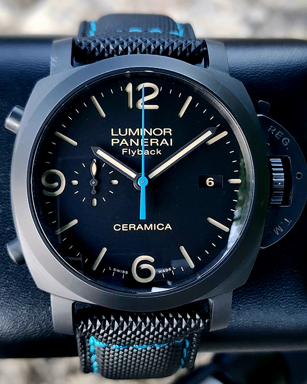 2019 Panerai Luminor 1950 3 Days Chrono Flyback Ceramica 44MM Black Dial Rubber Strap (PAM00580)