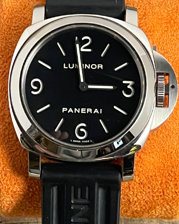 2008 Panerai Luminor Base 44MM Black Dial Rubber Strap (PAM00112)