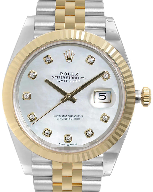 Rolex Datejust 41MM White Mother of Pearl Dial Two-Tone Jubilee Bracelet (126333)