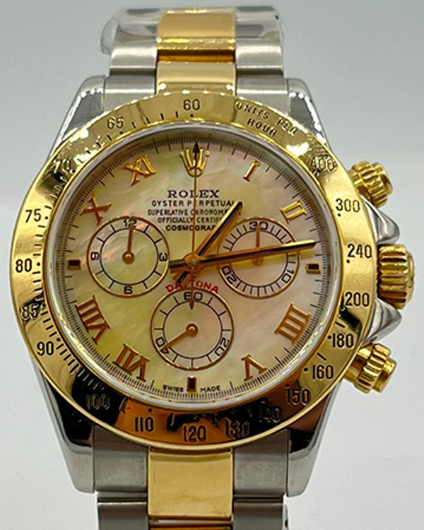 Rolex Cosmograph Daytona 40MM Mother of Pearl Two Tone Oyster Bracelet (116523)