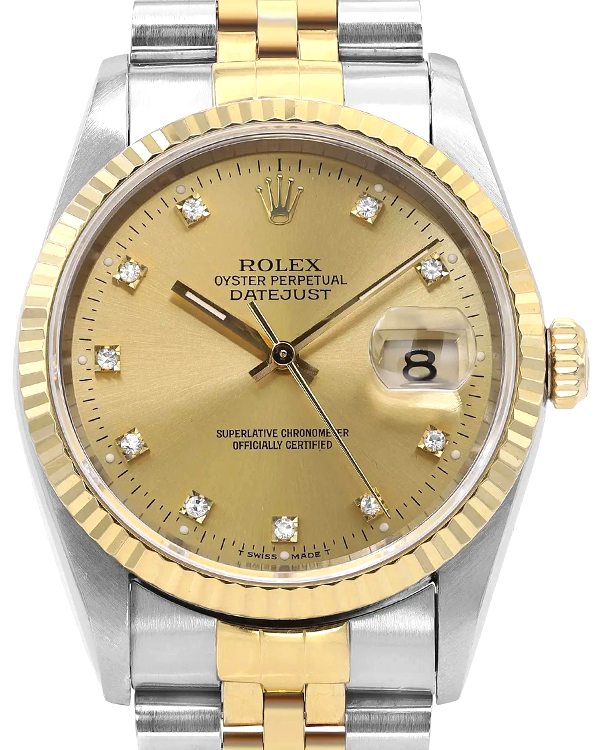 1989 Rolex Datejust 36MM Champagne Diamond Dial Two-Tone Jubilee Bracelet (16233)