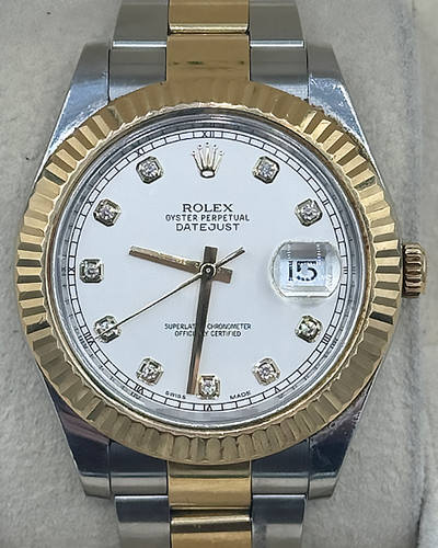 2013 Rolex Datejust II 41MM White Dial Two-Tone Oyster Bracelet (116333)