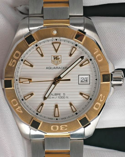 TAG Heuer Aquaracer 41MM White Dial Two-Tone Bracelet (WAY2151.BD0912)