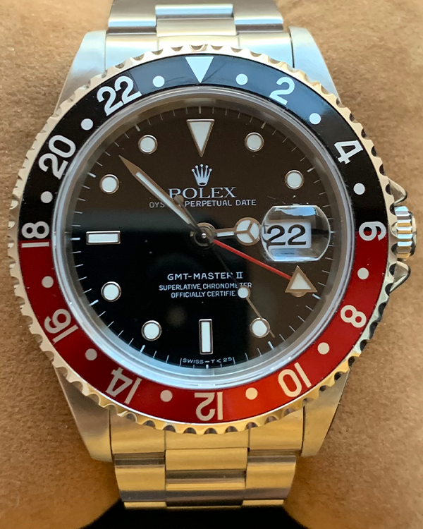 1996 Rolex GMT-Master II "Coke" 40MM Black Dial Steel Bracelet (16710)