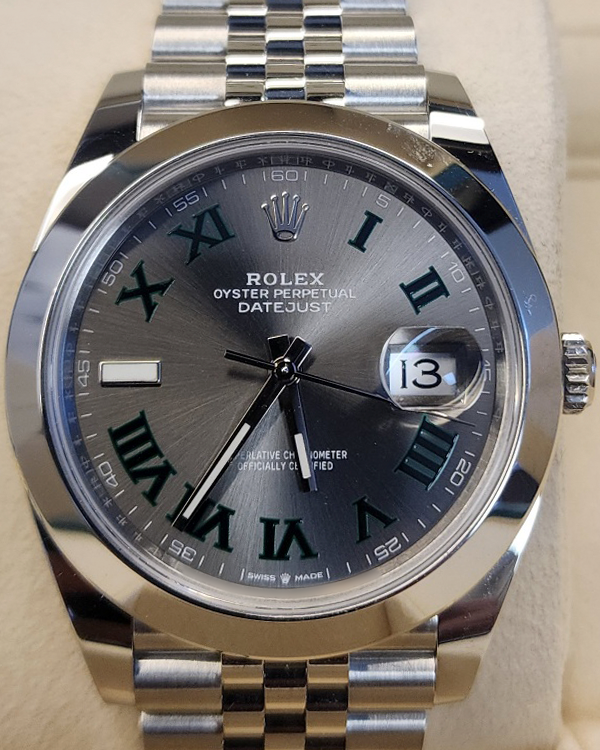 2023 Rolex Datejust "Wimbledon" 41MM Slate Dial Oystersteel Jubilee Bracelet (126300)