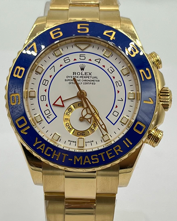 2021 Rolex Yacht-Master II 44MM White Dial Yellow Gold Bracelet (11668 ...