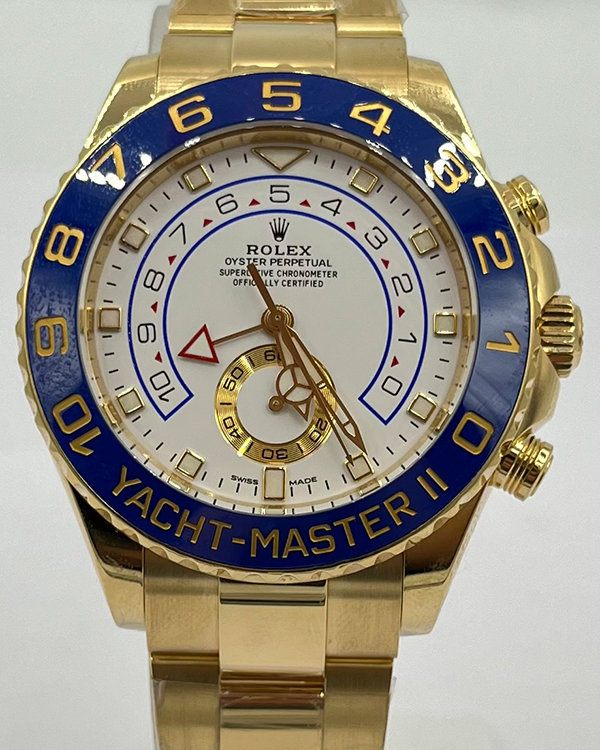 2021 Rolex Yacht-Master II 44MM White Dial Yellow Gold Bracelet (116688)