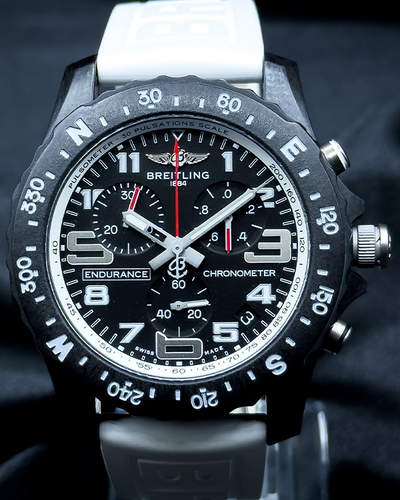 No Reserve - Breitling Endurance Pro Chronograph 44MM Quartz Black Dial Rubber Strap (X82310A71B1S1)