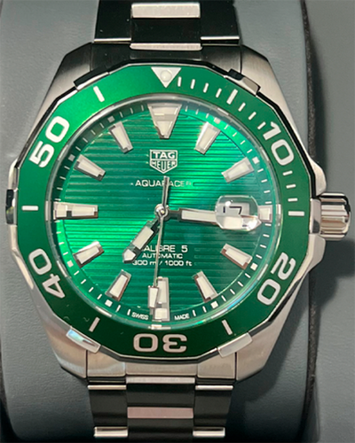 TAG Heuer Aquaracer 300M 43MM Green Dial Steel Bracelet (WAY201S.BA0927)