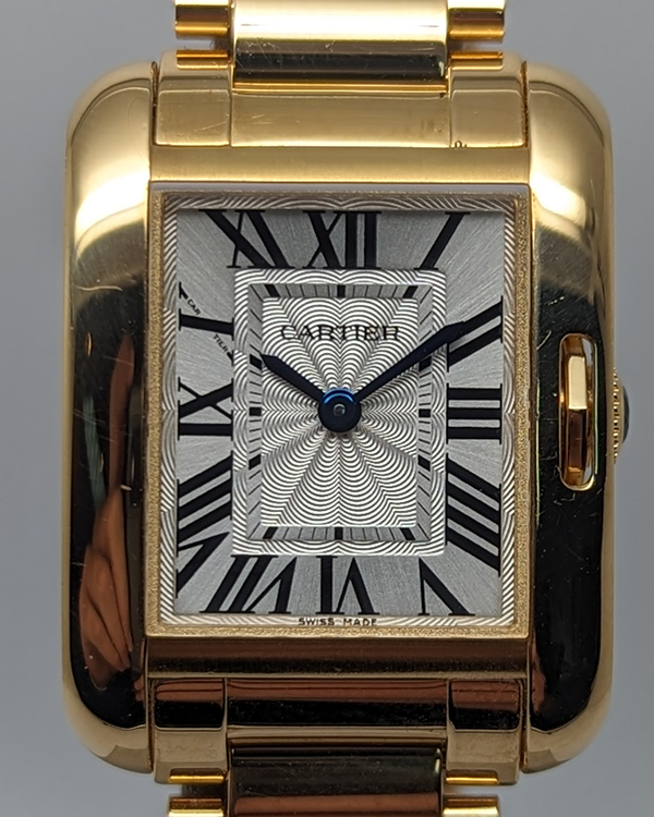 2014 Cartier Tank Anglaise 30MM Yellow Gold Silver Dial (W5310014)