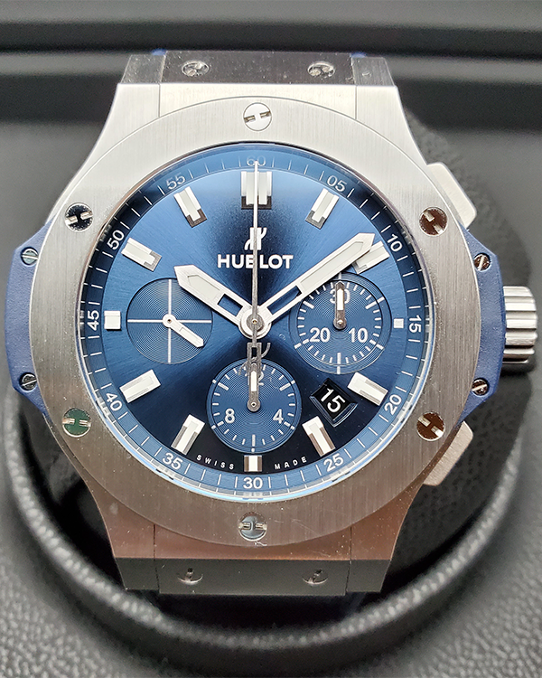 Hublot Big Bang Chronograph 44MM Blue Dial Rubber Strap (301.SX.7170.LR)