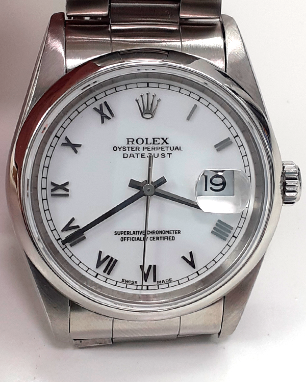 Rolex Datejust 36MM White Dial Oyster Bracelet (16220)