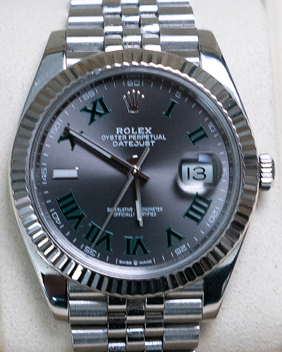 Rolex Datejust "Wimbledon" 41MM Slate Dial Jubilee Bracelet (126334)