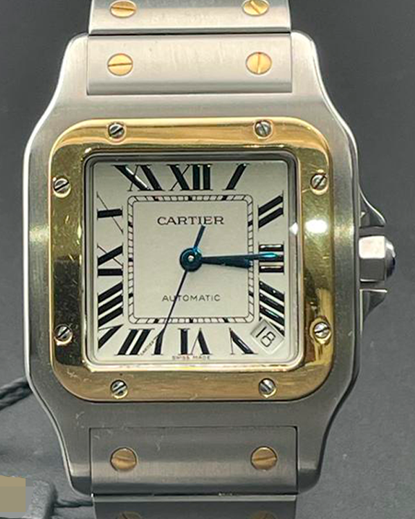 Cartier Santos Galbée 32X45MM Silver Dial Two-Tone Bracelet (W20099C4)