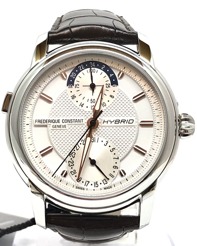 2024 Frederique Constant Classic Hybrid Manufacture 42MM White Dial Leather Strap (FC-750V4H6)