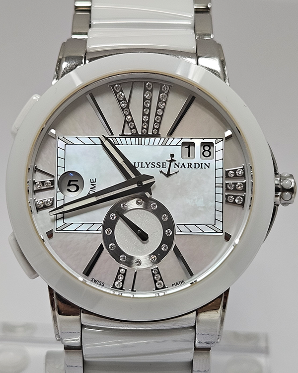 Ulysse Nardin Executive Dual Time 40MM Mother Of Pearl Dial Two-Tone Bracelet (243-10-7/391)