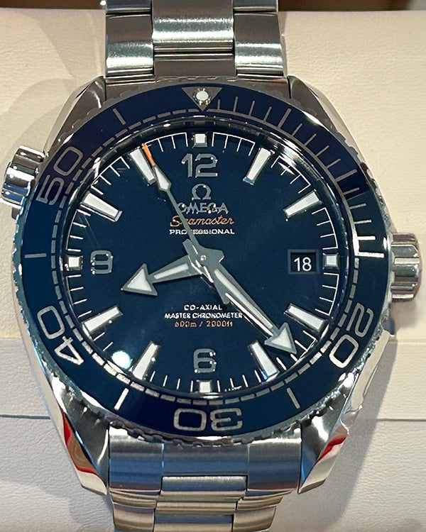 2022 Omega Seamaster Planet Ocean 600M 43.5MM Blue Dial Steel Bracelet (215.30.44.21.03.001)