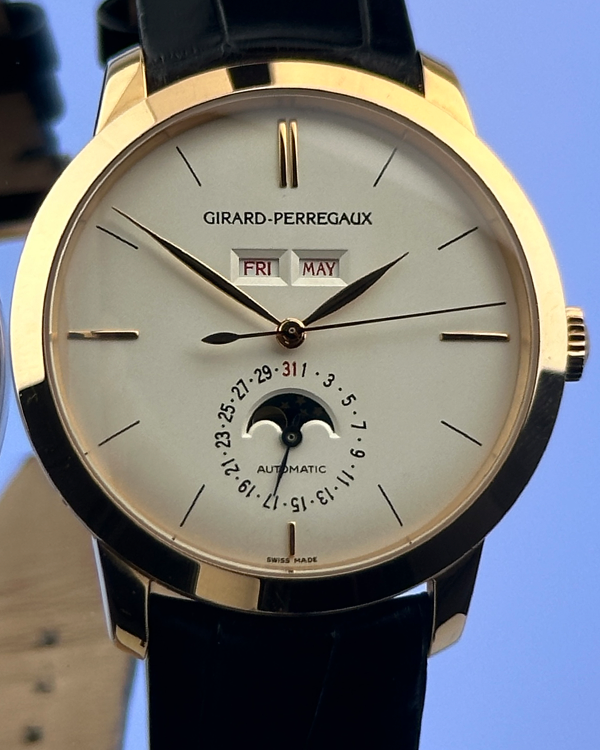 Girard Perregaux 1966 Full Calendar 40MM Silver Dial Leather Strap (49535-52-151-BK6A)