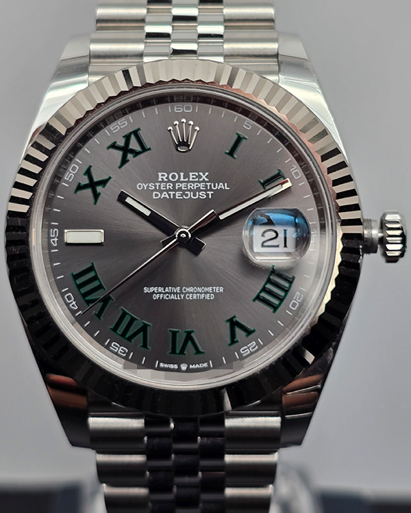 Rolex Datejust  "Wimbledon" 41MM Slate Dial Jubilee Bracelet (126334)