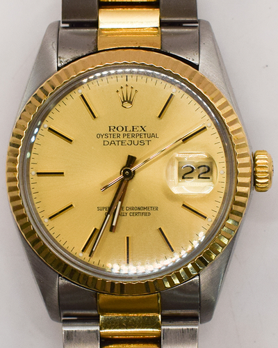 Rolex Datejust 36MM Champagne Dial Two-Tone Oyster Bracelet (16013)