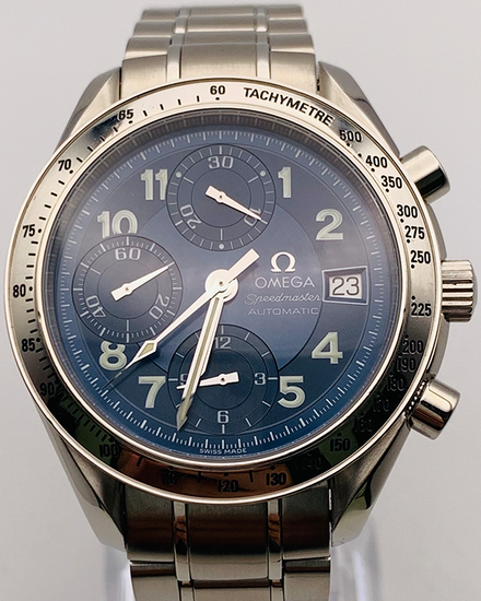 Omega Speedmaster Date 39MM Blue Dial Steel Bracelet (3513.82)