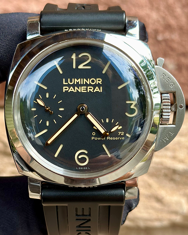 2017 Panerai Luminor 1950 3 Days 47MM Black Dial Rubber Strap (PAM00423)