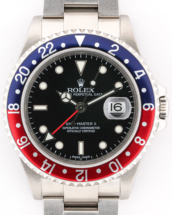 2005 (D Serial) Rolex GMT-Master II "Pepsi" 40MM Black Dial Steel Bracelet (16710T)