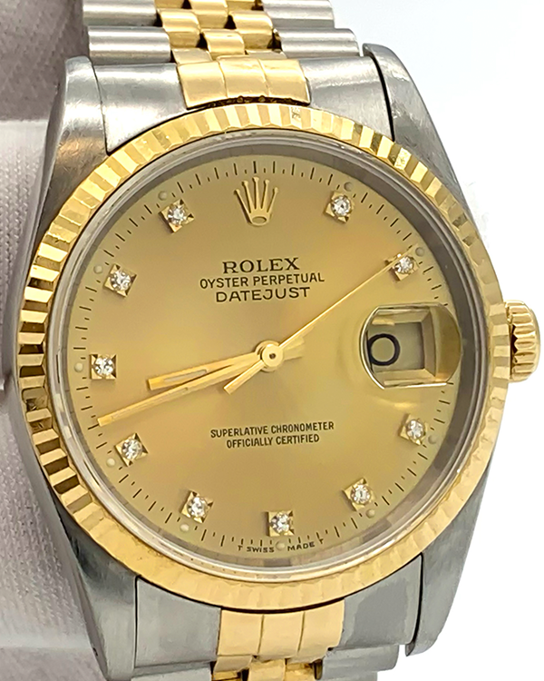 Rolex Datejust 36MM Champagne Dial Two-Tone Jubilee Bracelet (16233)